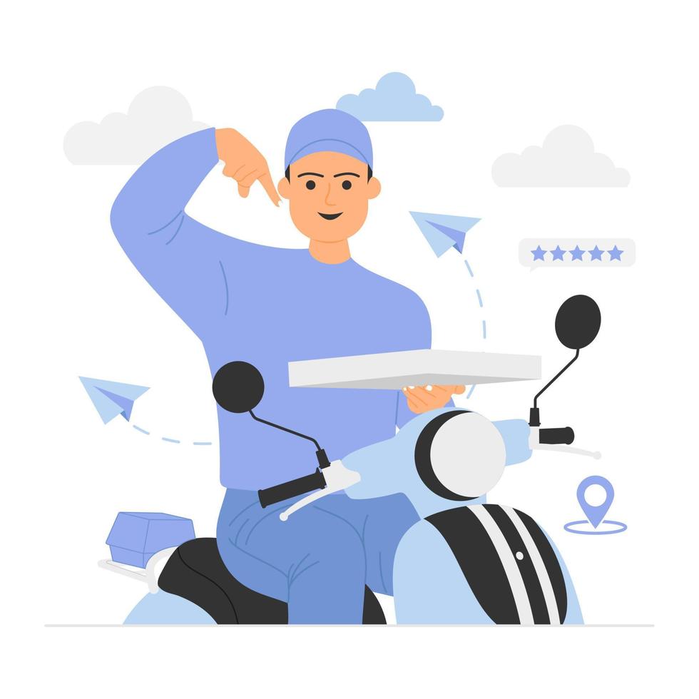 Male courier delivering packages vector