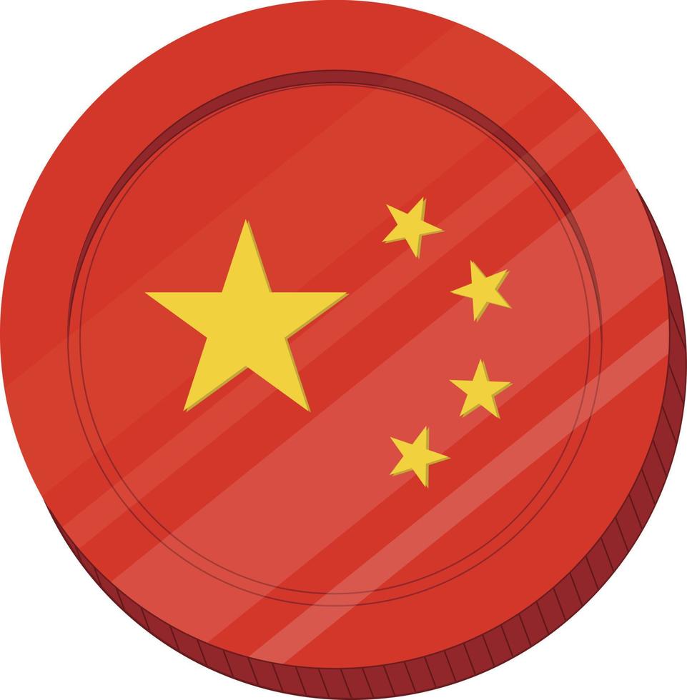 China Flag vector hand drawn,Renminbi vector hand drawn