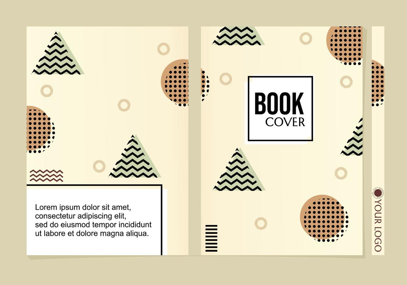 libro de portada de estilo minimalista abstracto colorido, fondo geométrico de memphis para plantilla de portada de página, revistas, folletos, carteles, catálogos vector
