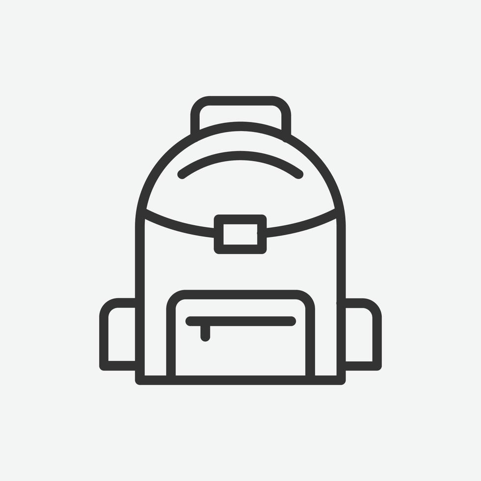 School bag vector icon. Bag icon symbol. School bag vector illustration on isolated background