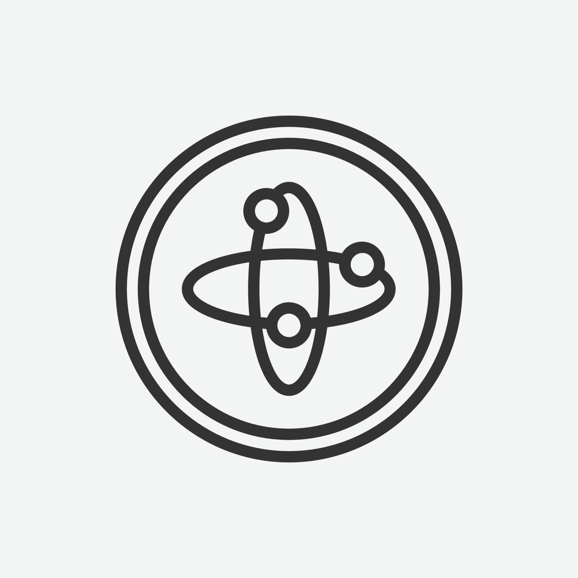 Atomic vector icon. Chemistry icon symbol. Education vector