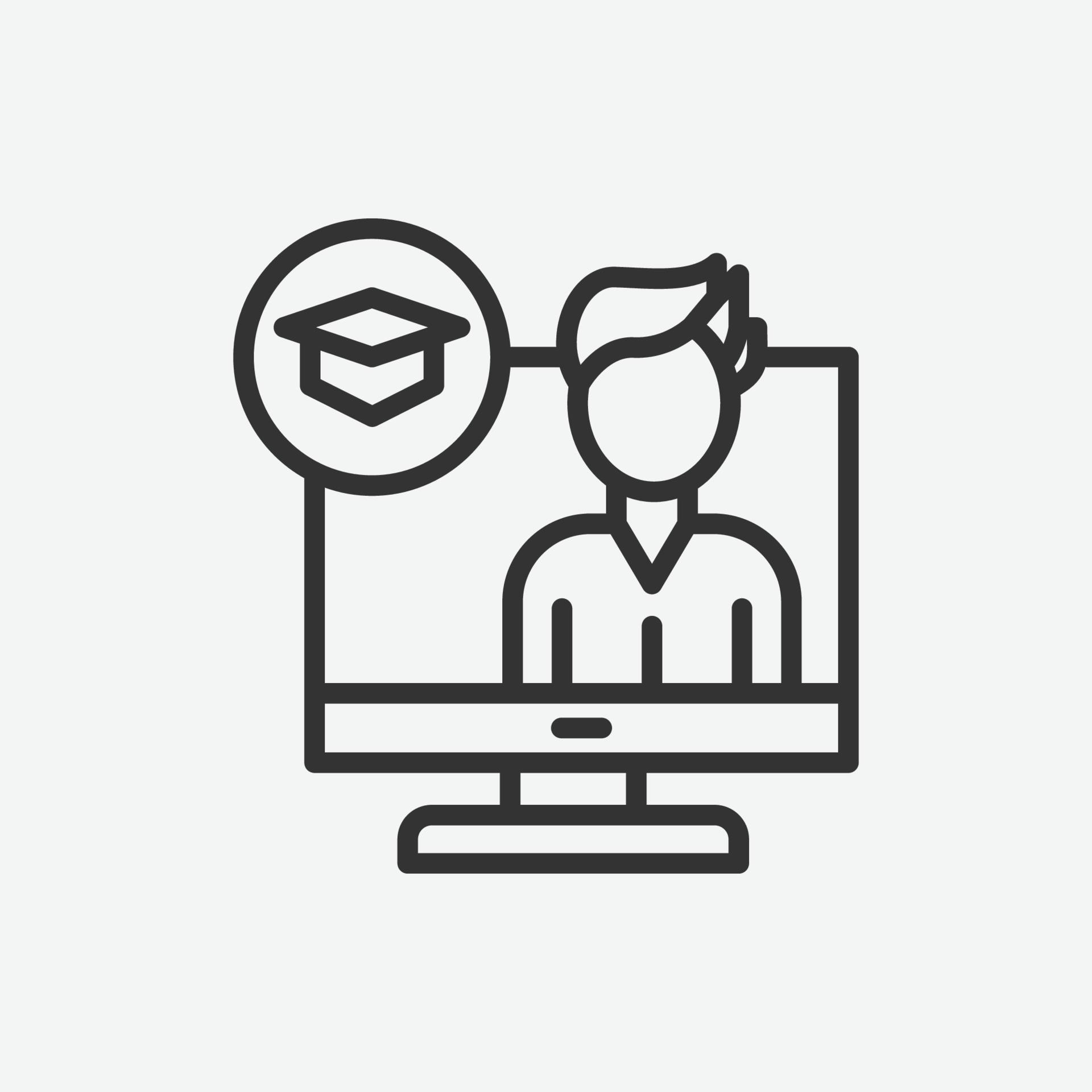 Online learning vector icon. Online education icon symbol. School