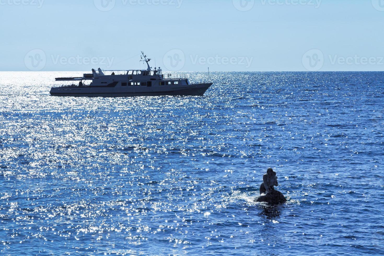 Black sea near Miskhor resort area in evening photo