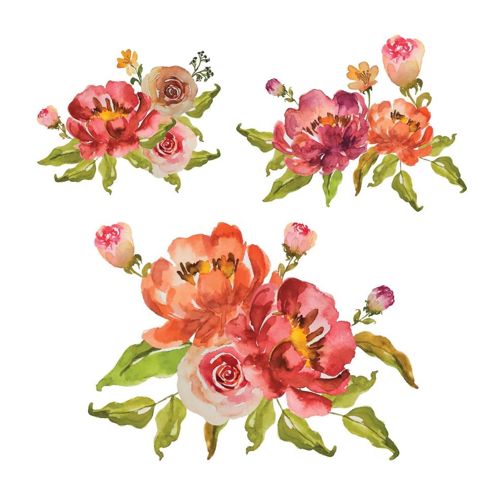 watercolor flower bouquet vector