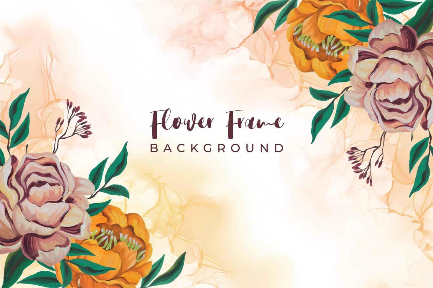 watercolor flower frame background vector