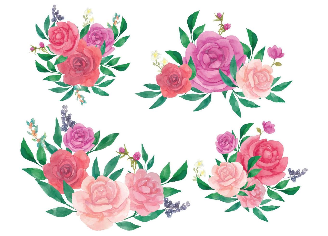 watercolor flower bouquet vector