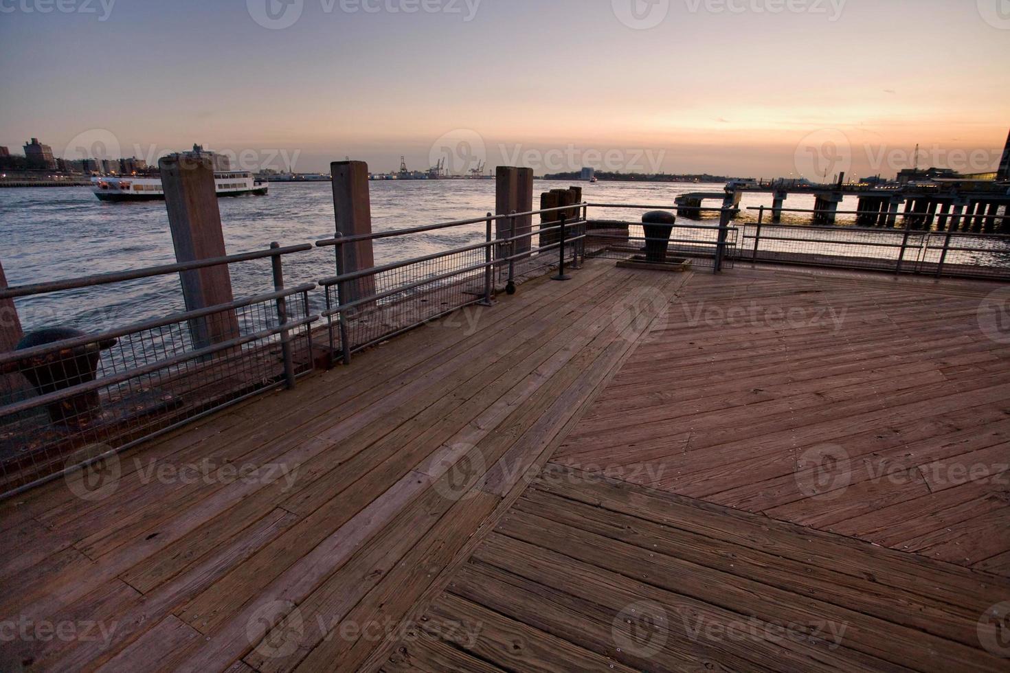 wooden berth in New-Yark city photo