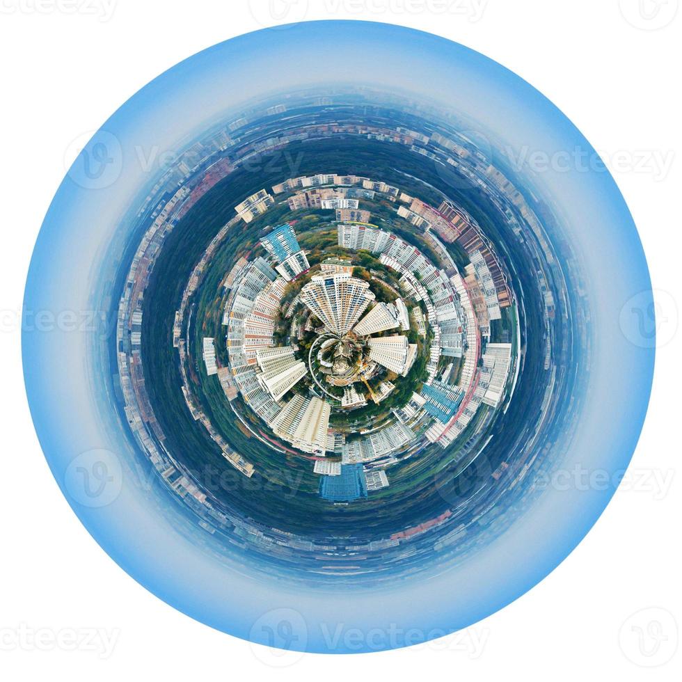 spherical panorama of Moscow residential district photo