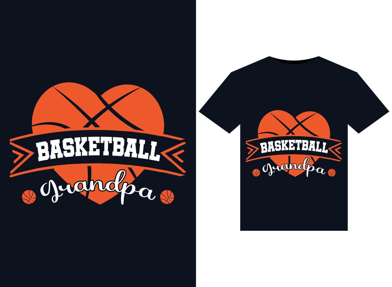 Basketball Grandpa illustrations for print-ready T-Shirts design vector