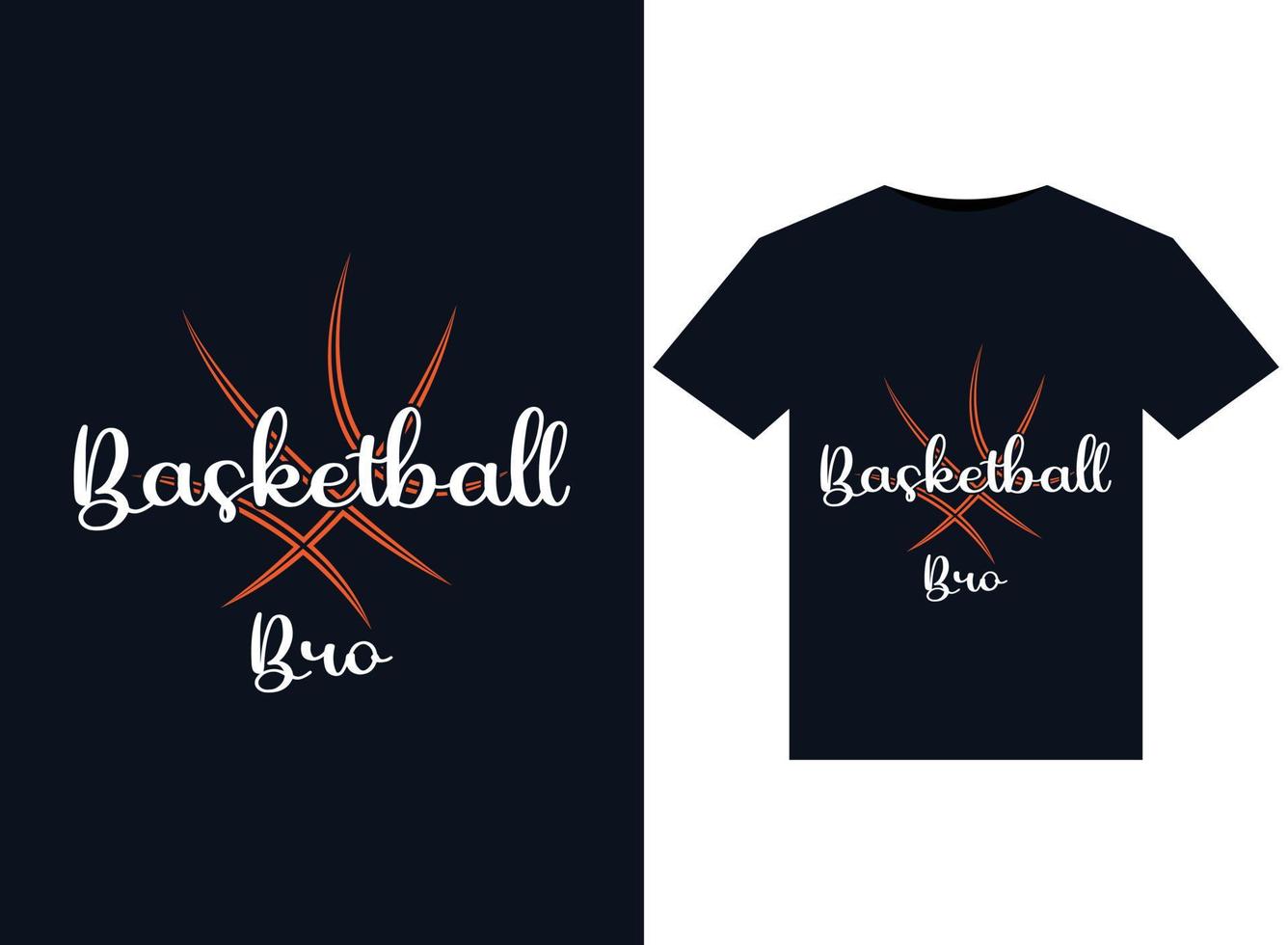 ilustraciones de basketball bro para el diseño de camisetas listas para imprimir vector