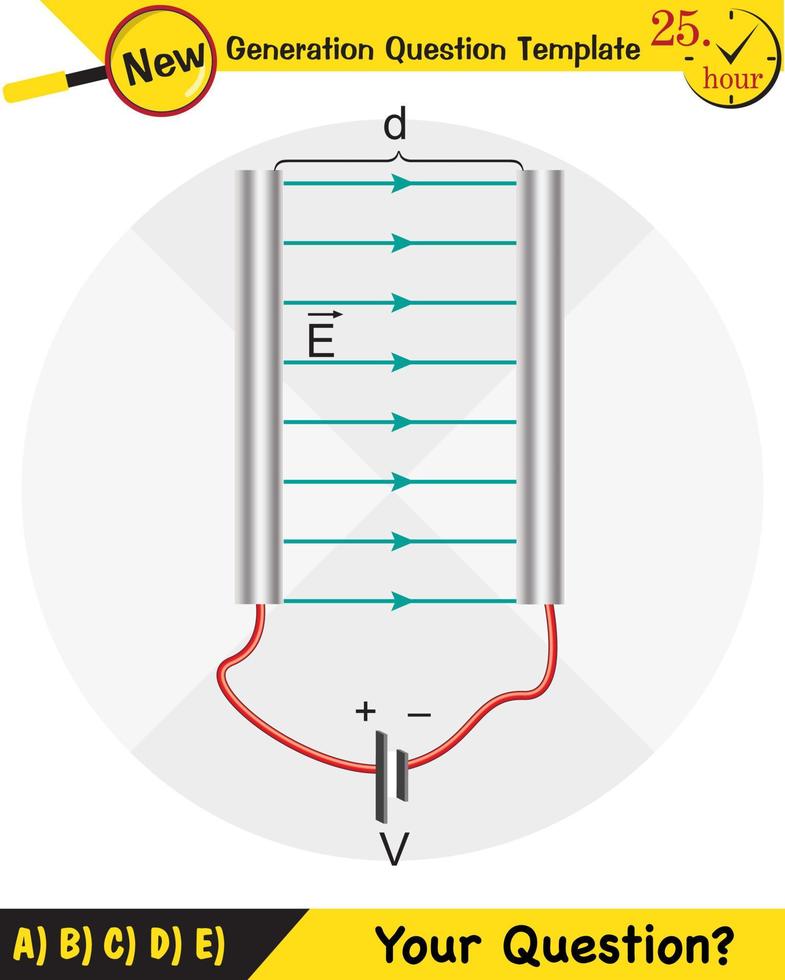 Physics, parallel plate capacitor in circuit, Capacitors, circuit