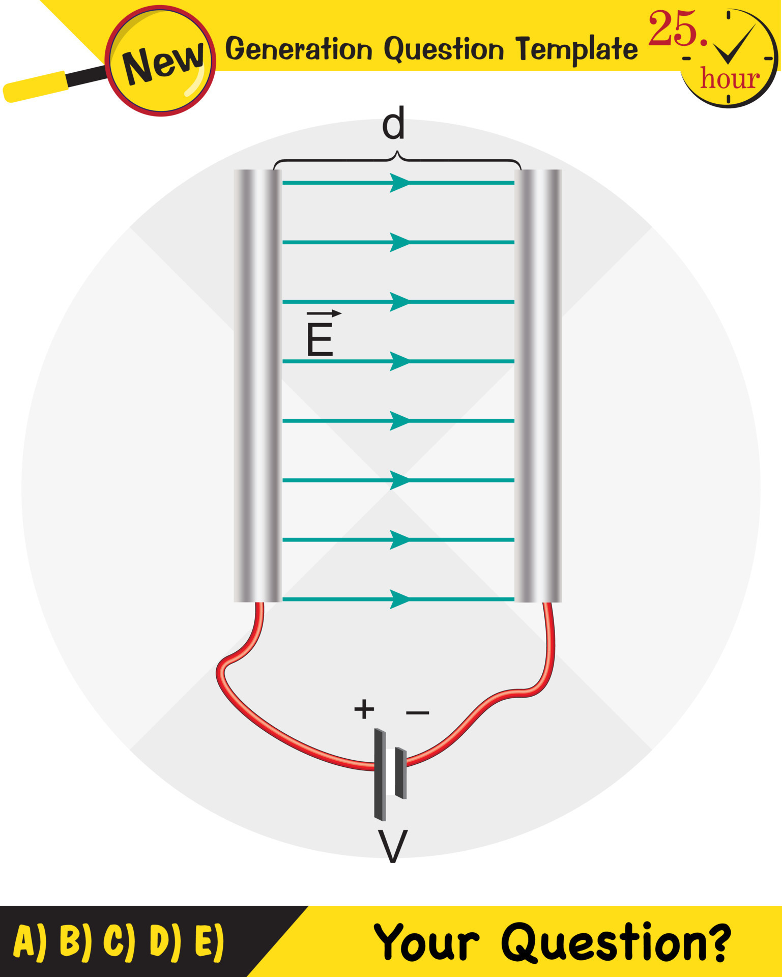 Physics, parallel plate capacitor in circuit, Capacitors, circuit