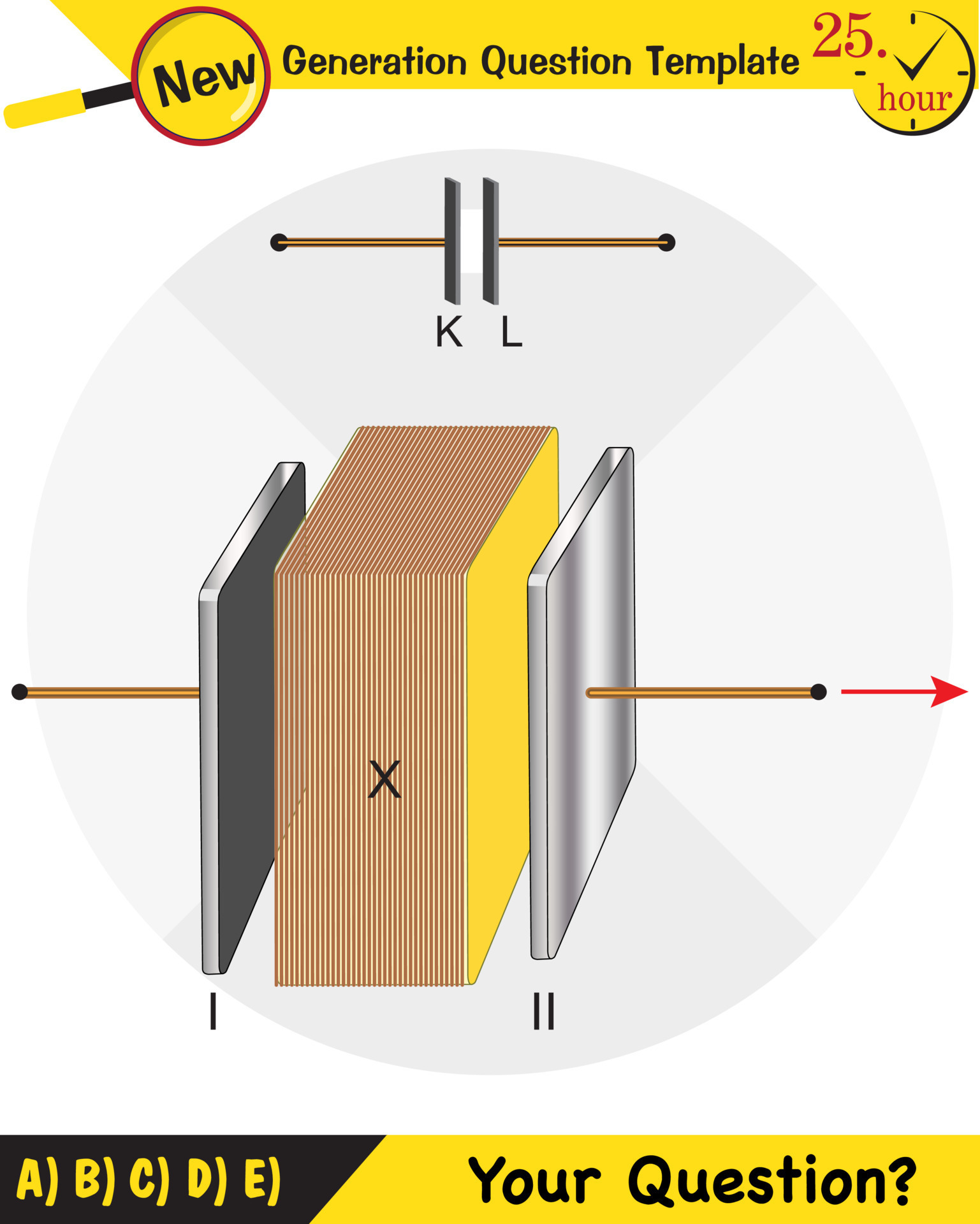 Physics, parallel plate capacitor in circuit, Capacitors, circuit