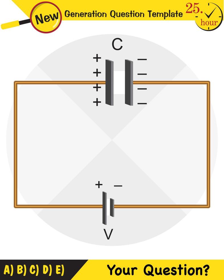 Physics, parallel plate capacitor in circuit, Capacitors, circuit
