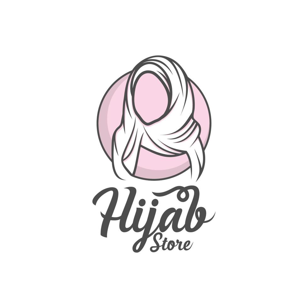 belleza hijab logo diseños vector muslimah moda logo plantilla