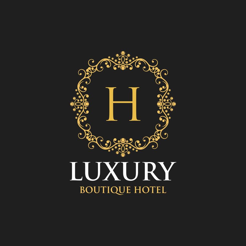 Luxury logo design letter h vector