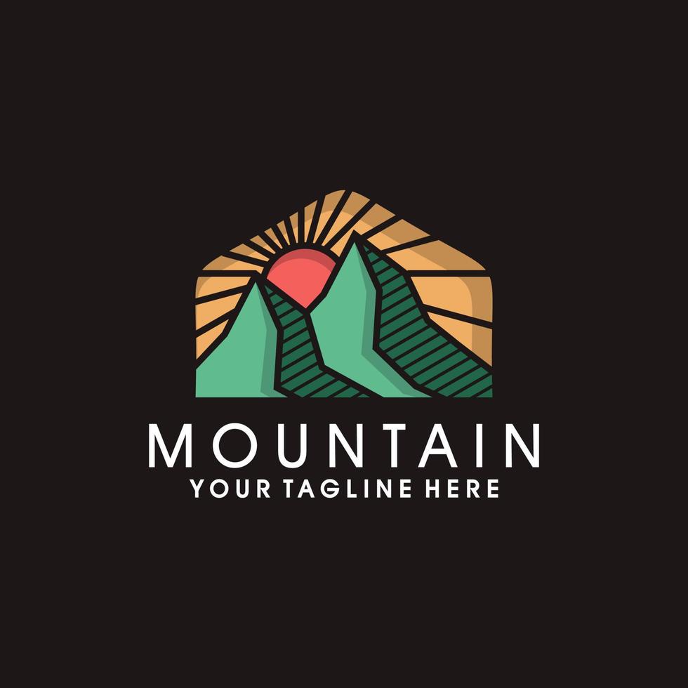 Mountain logo design template vector
