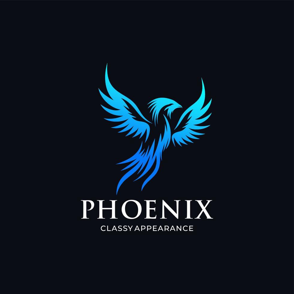 Fire Phoenix logo design template vector