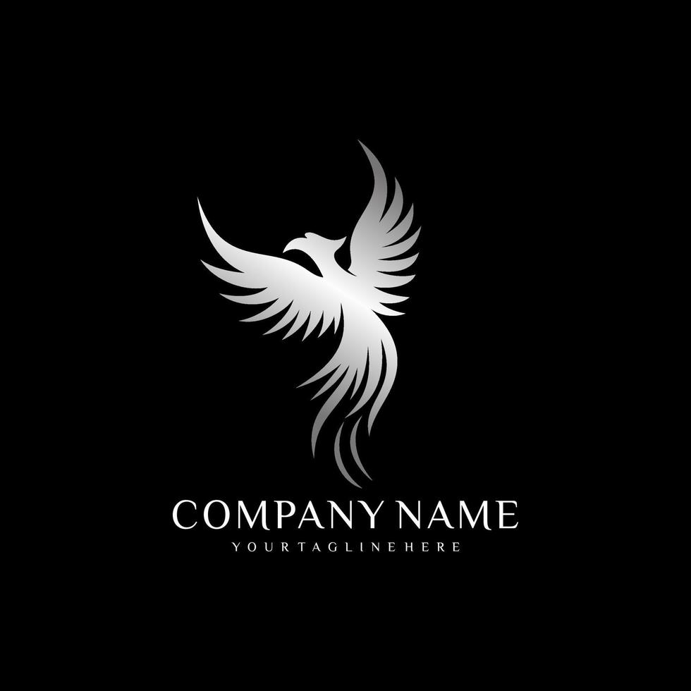 Fire Phoenix logo design template vector