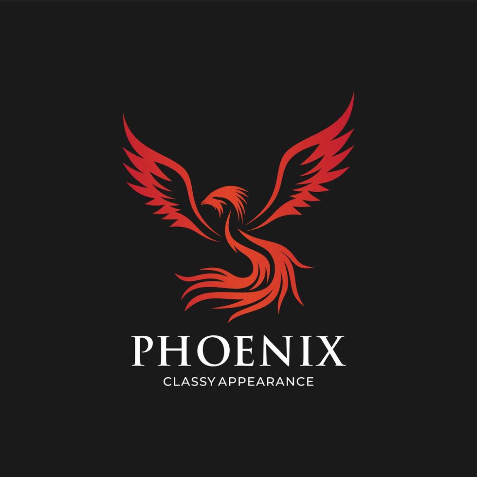 plantilla de diseño de logotipo de fénix de fuego vector