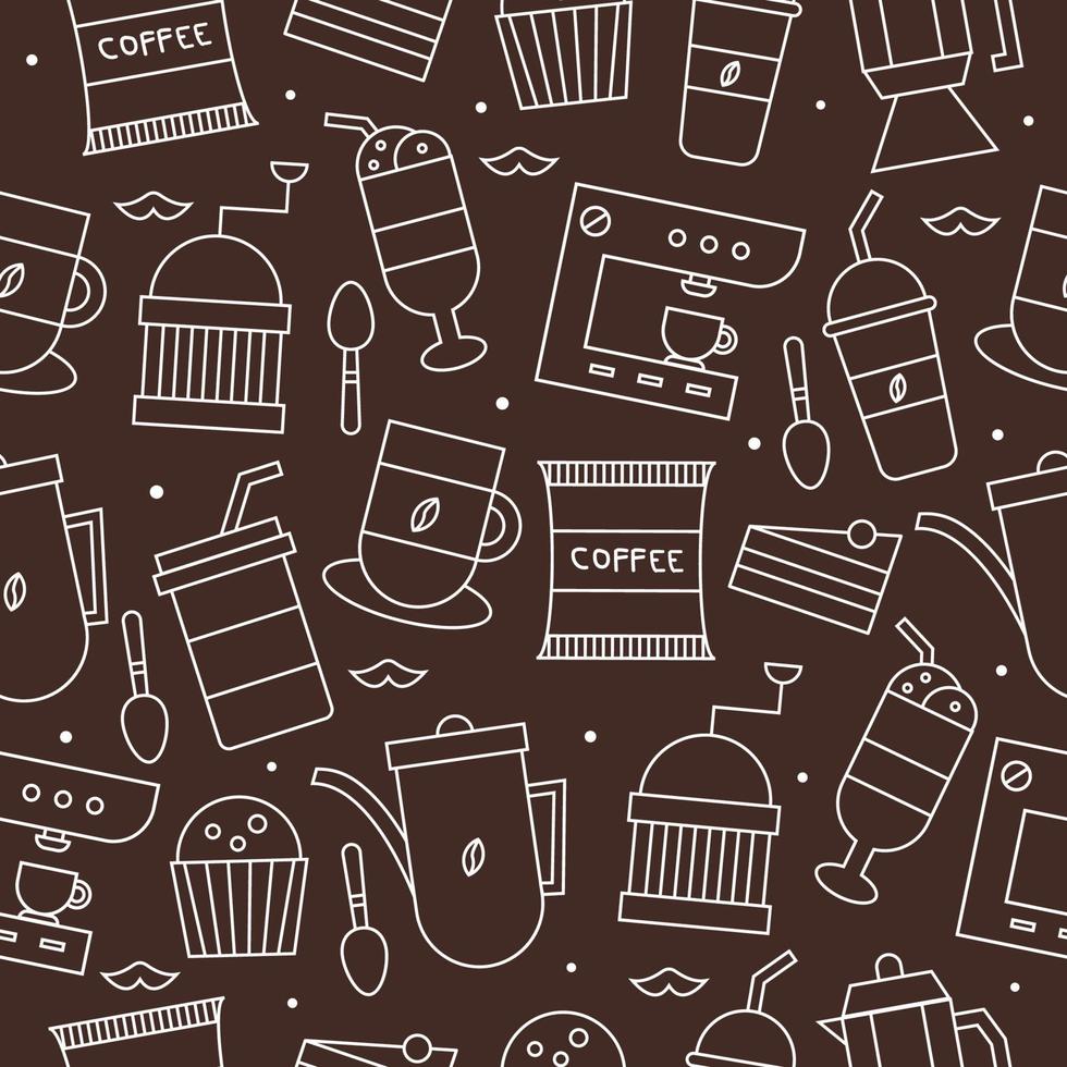 Coffee Drinks Seamless Pattern Background vector