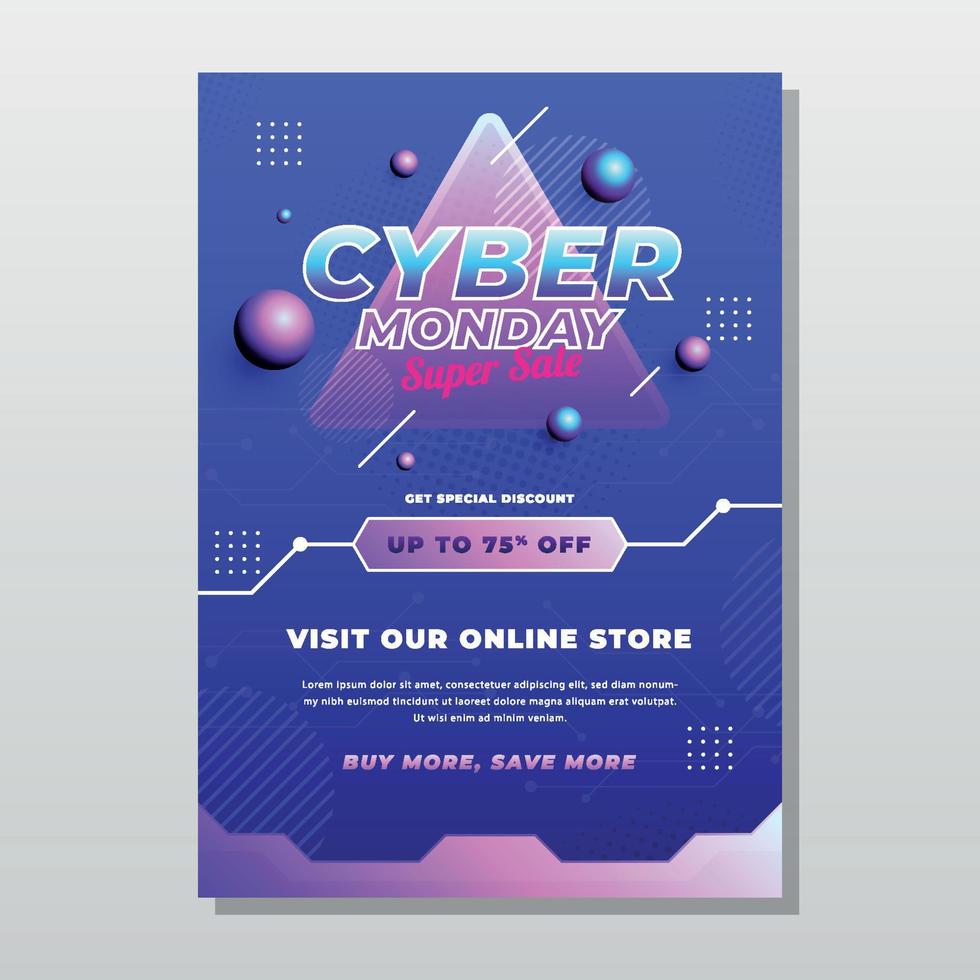 cartel de cyber monday vector