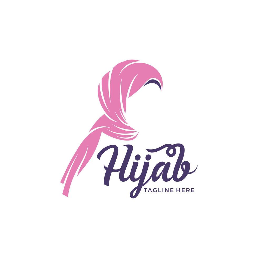belleza hijab logo diseños vector muslimah moda logo plantilla
