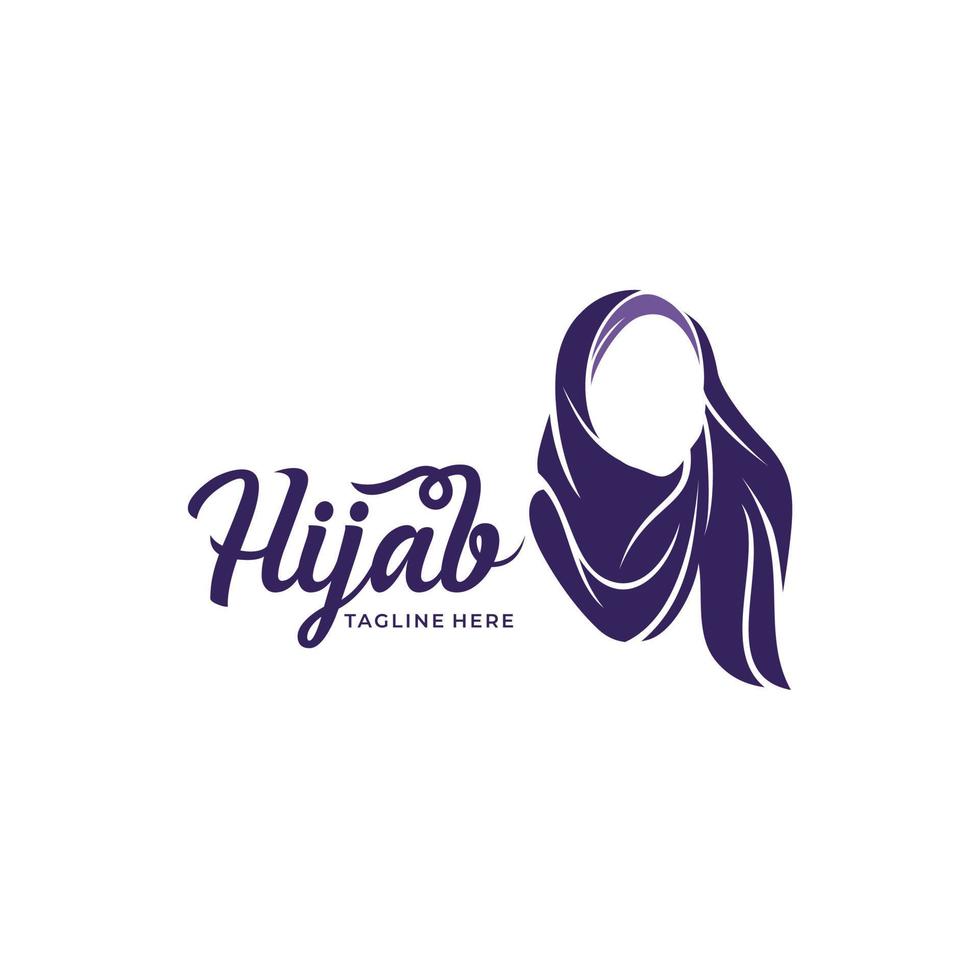 belleza hijab logo diseños vector muslimah moda logo plantilla