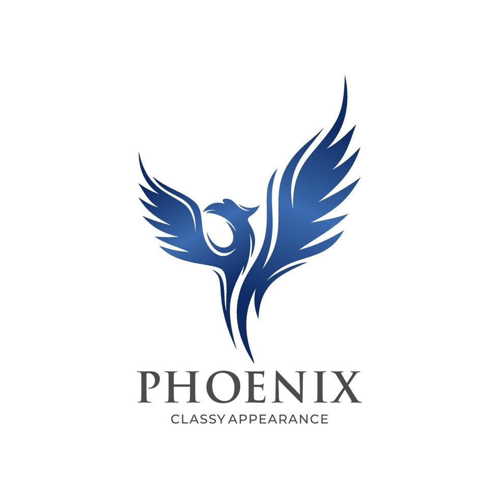 Fire Phoenix logo design template vector