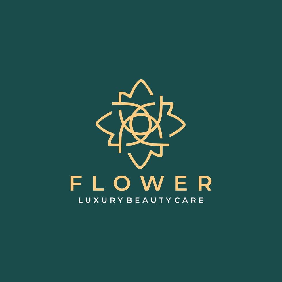 Luxury flower logo template vector