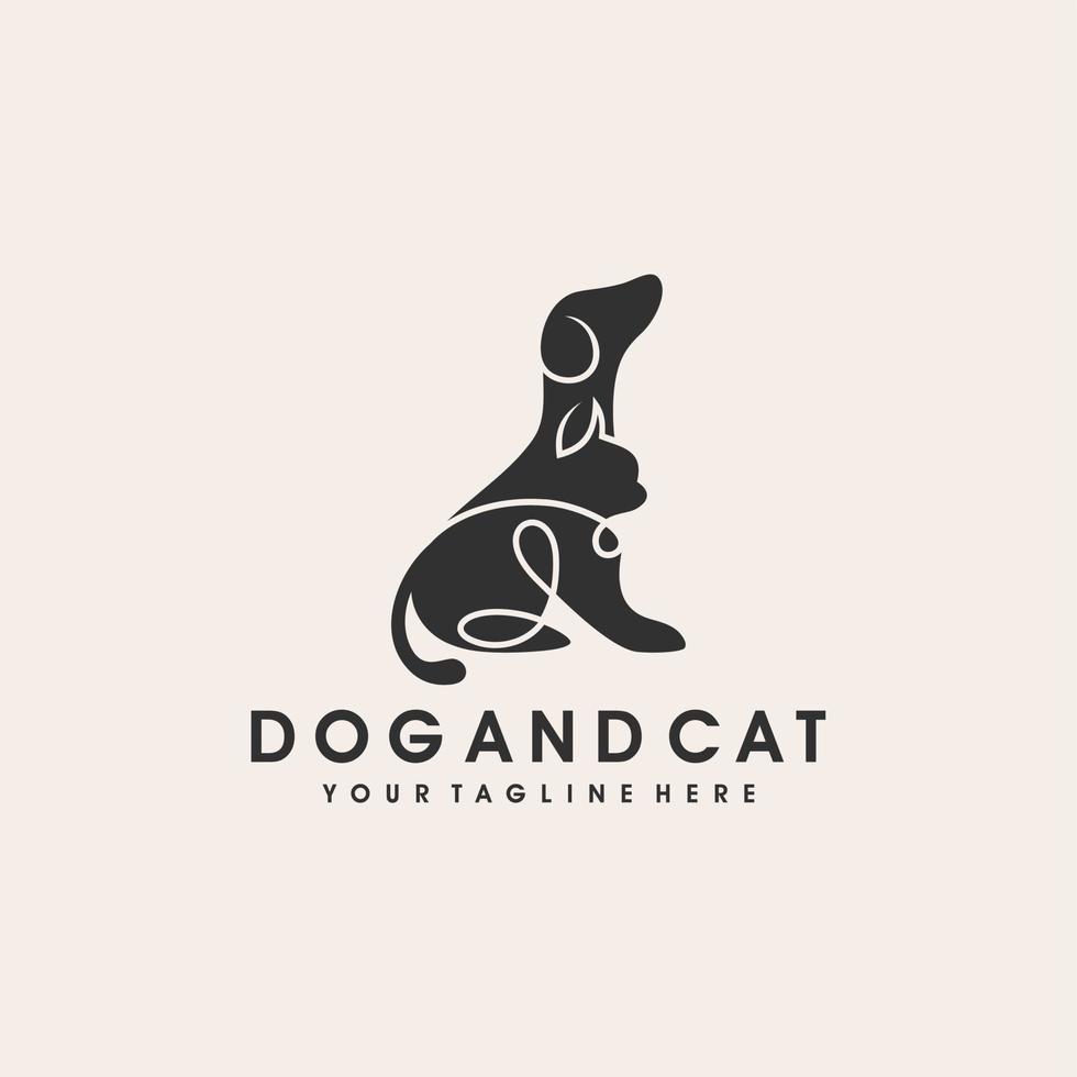 Dog and cat logo design inspiration vector