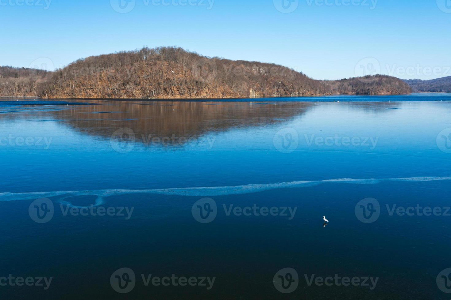 frozen lake in USA photo
