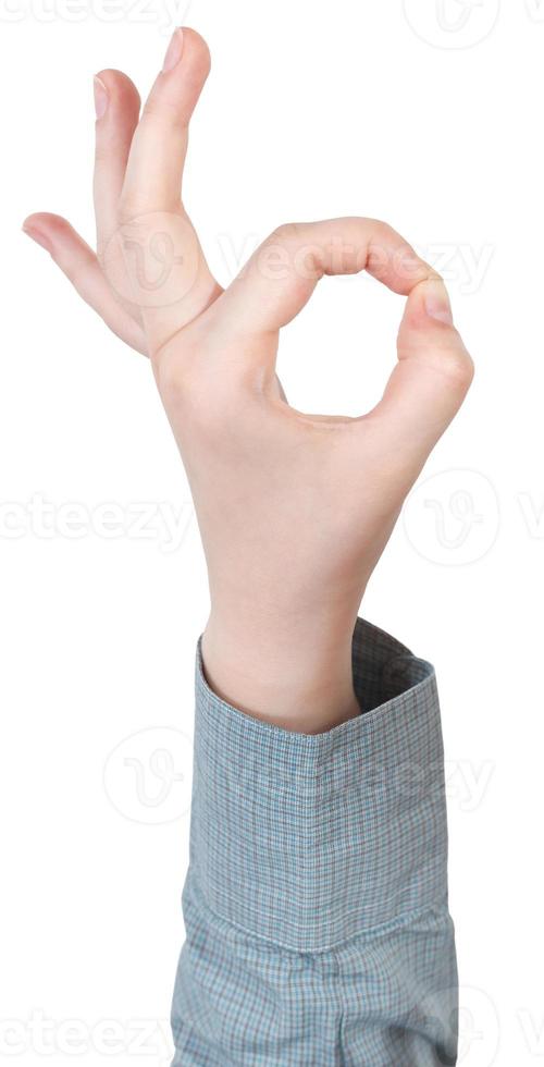 okay finger symbol - hand gesture photo