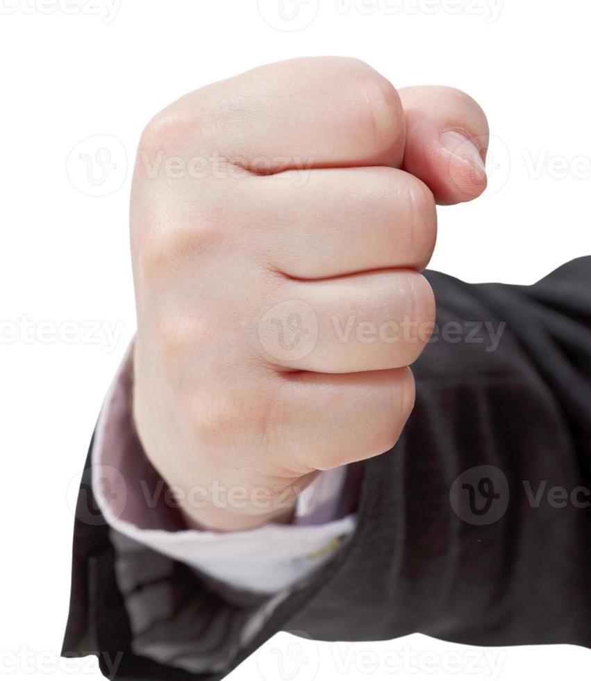 clenched fist close up - hand gesture photo