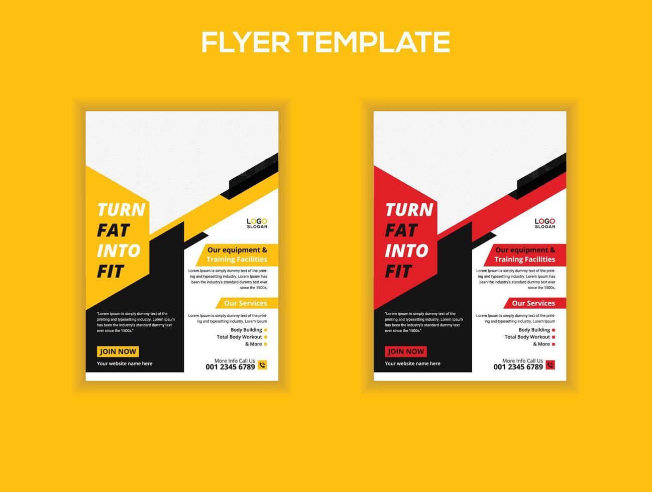 Make fit yourself fitness flyer vector