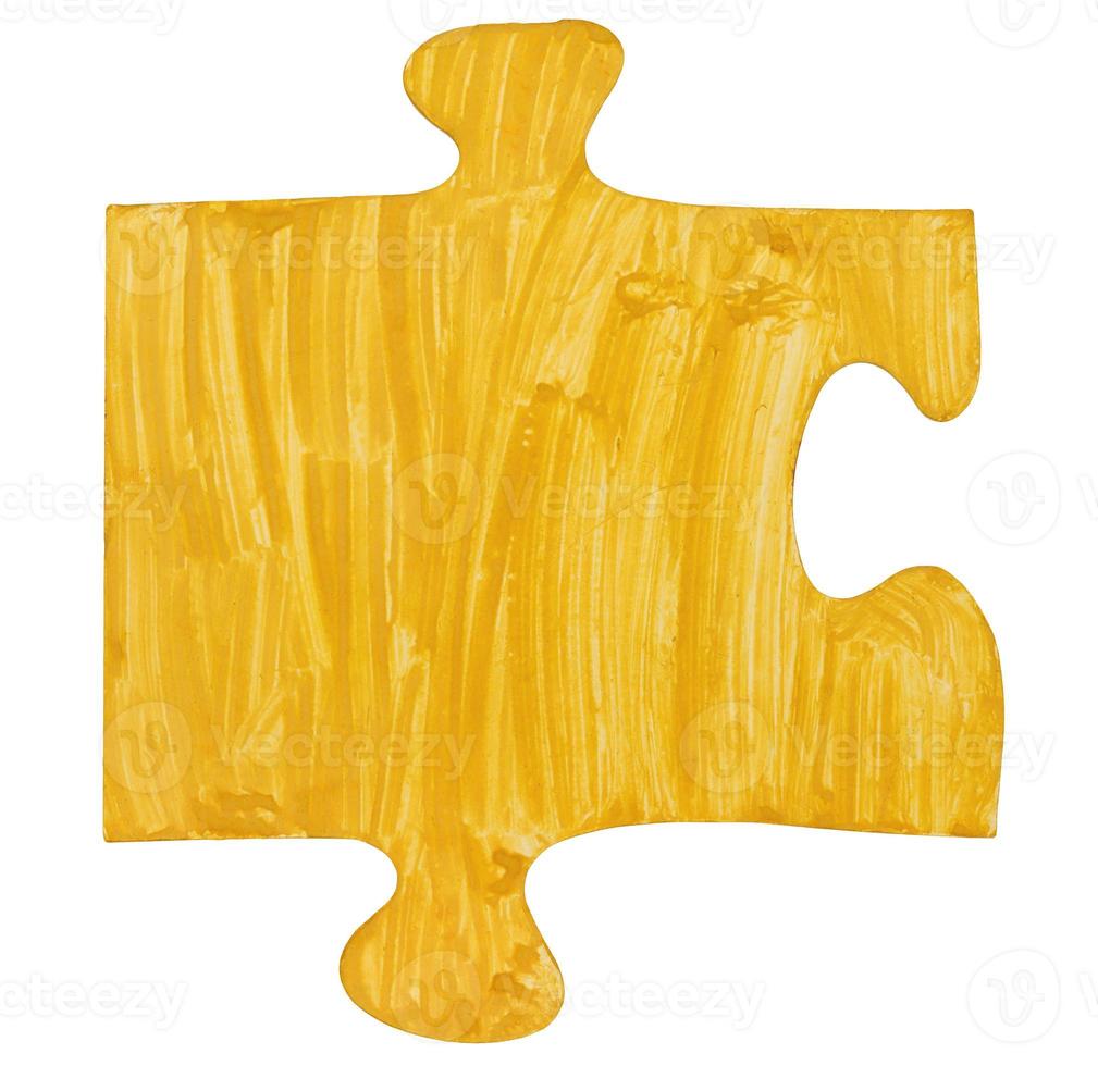 one painted yellow piece of jigsaw puzzle photo
