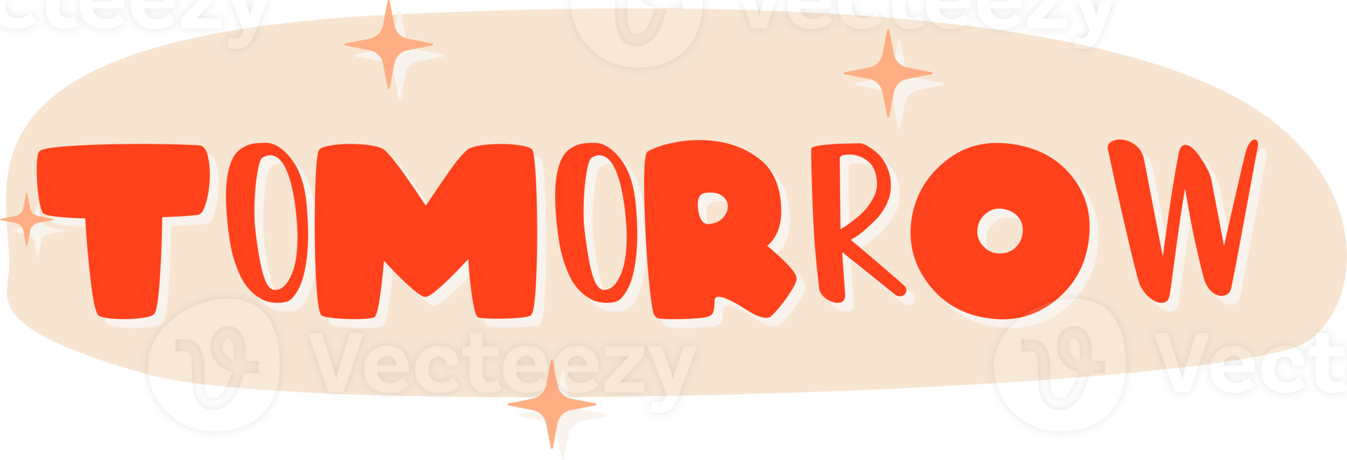 tomottow. cute Sticker text with twinkle star png