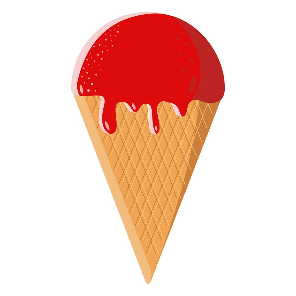 ilustración de helado en estilo plano vector
