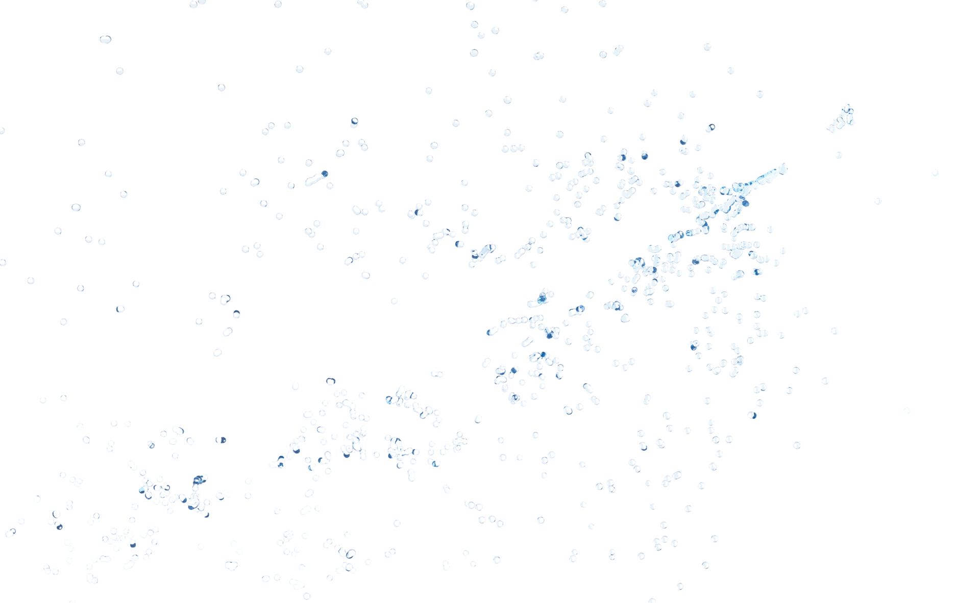 respingos de água 3D transparente, água azul clara espalhada isolada no