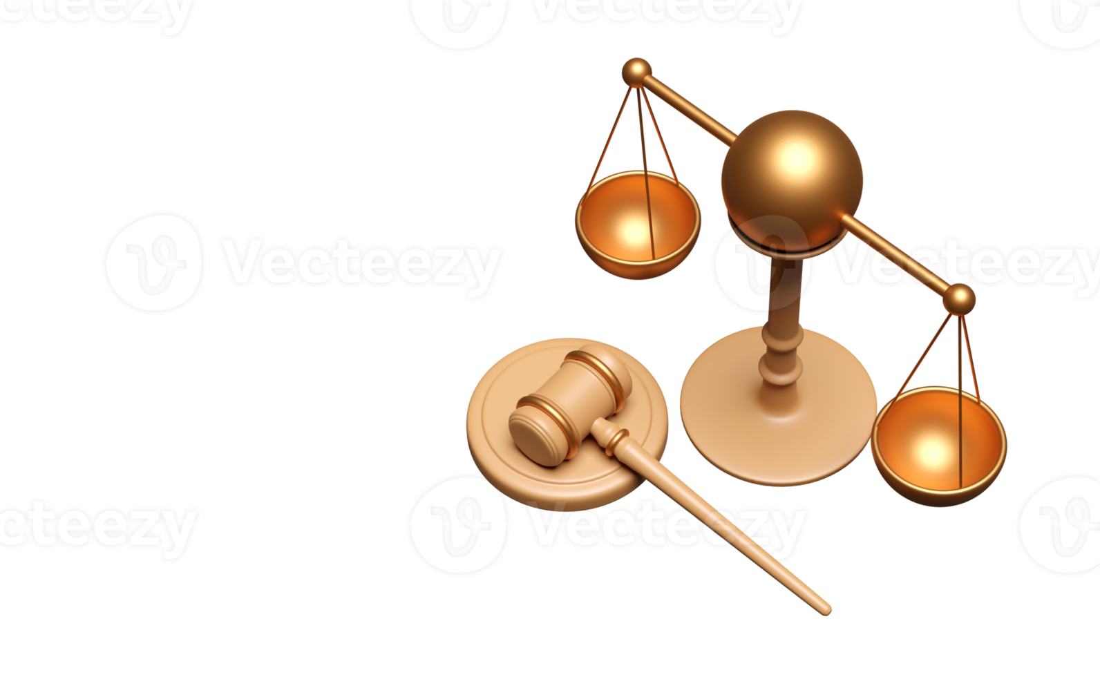 Martillo de juez 3d, subasta de martillo de madera con soporte, icono de escalas de justicia aislado. ley, concepto de símbolo del sistema de justicia, ilustración de presentación 3d png