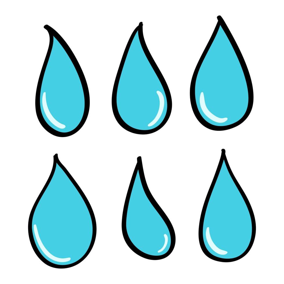 set of hand drawn water drop illustration in doodle style 11851067