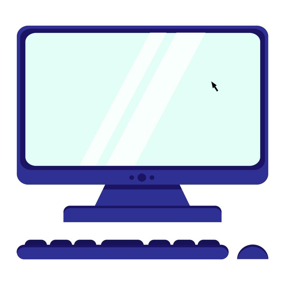 illustration of computer icon in flat style vector