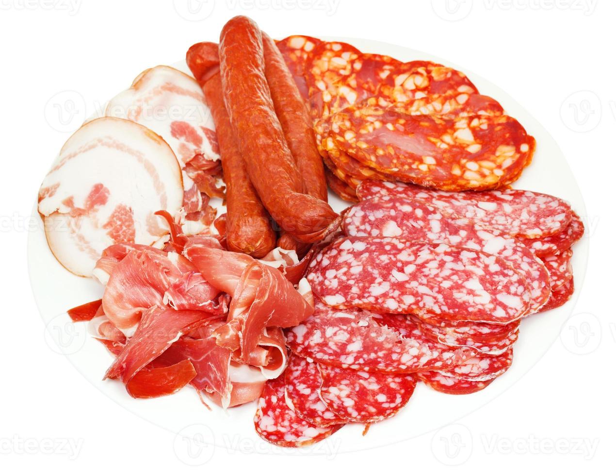 plate with various meat specialties photo