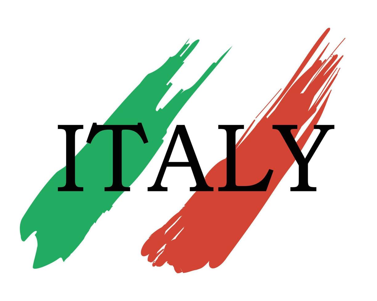 Italy logo with flag vector