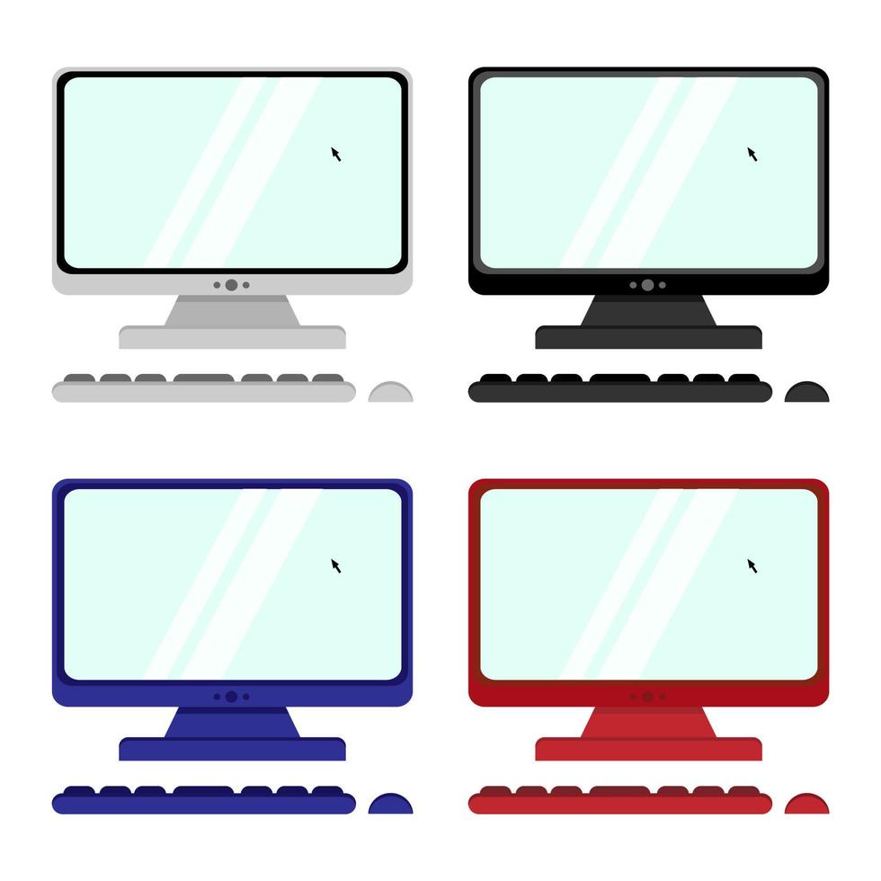 ilustración del icono de la computadora en estilo plano vector