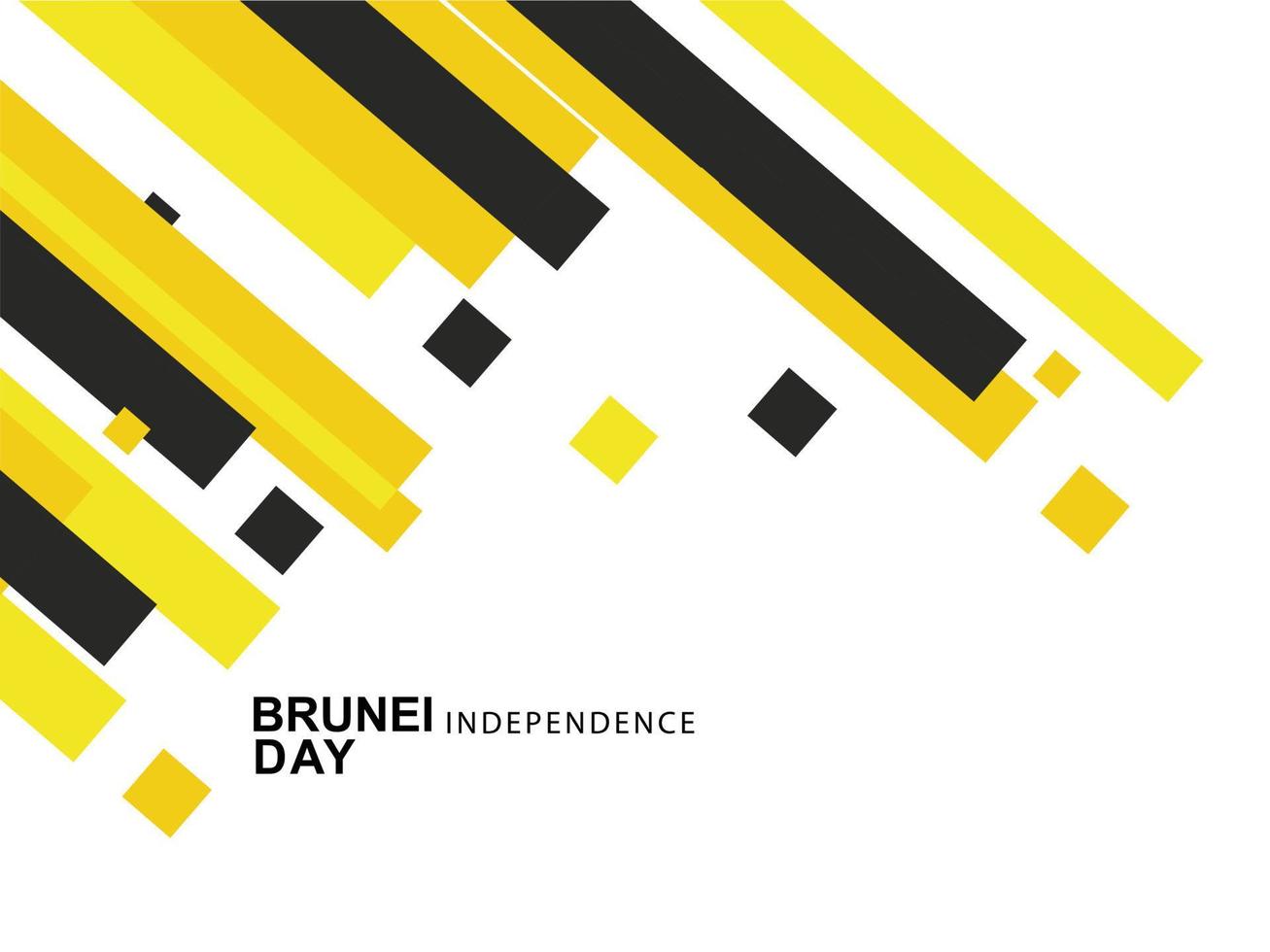 día de la independencia de brunei. diseño de color de bandera amarilla, negra y blanca con tela escocesa larga, adecuada para el fondo vector