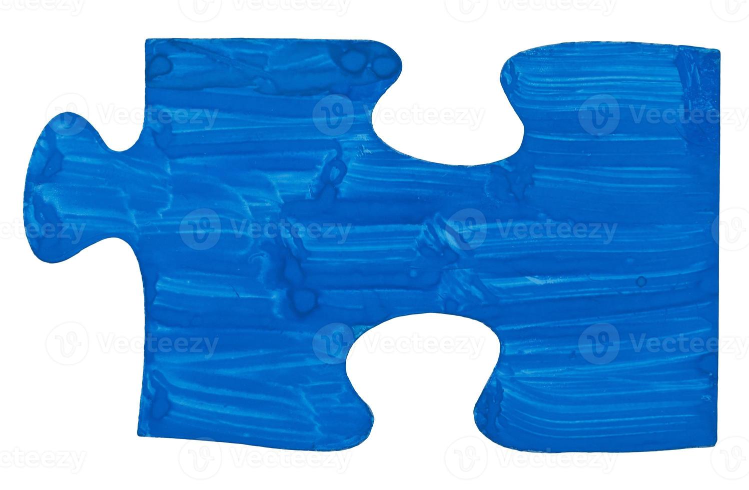 one blue painted piece of jigsaw puzzle photo