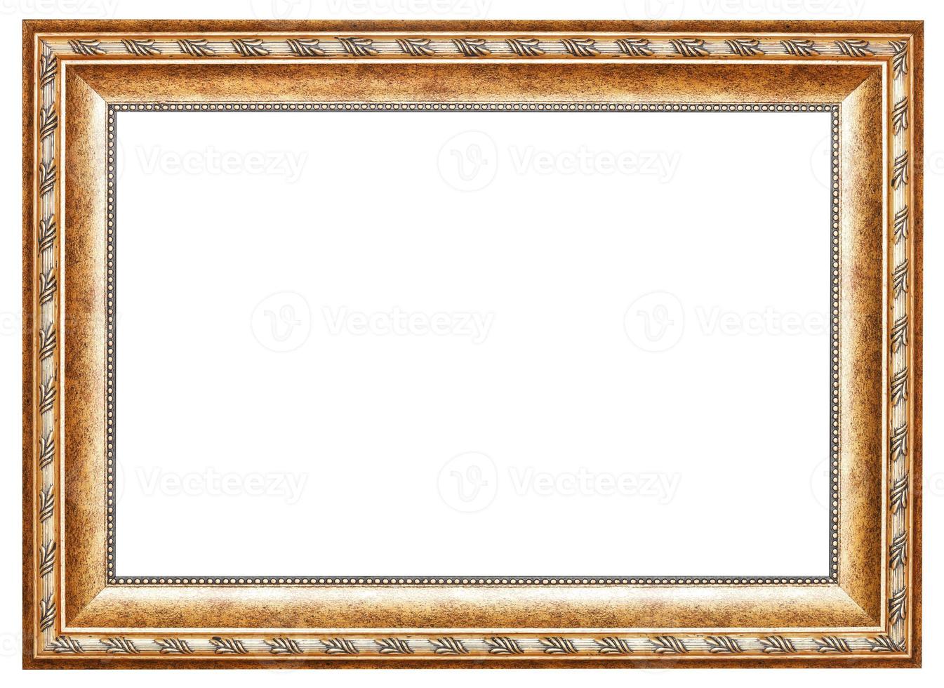 marco de madera ancho clásico de oro antiguo foto