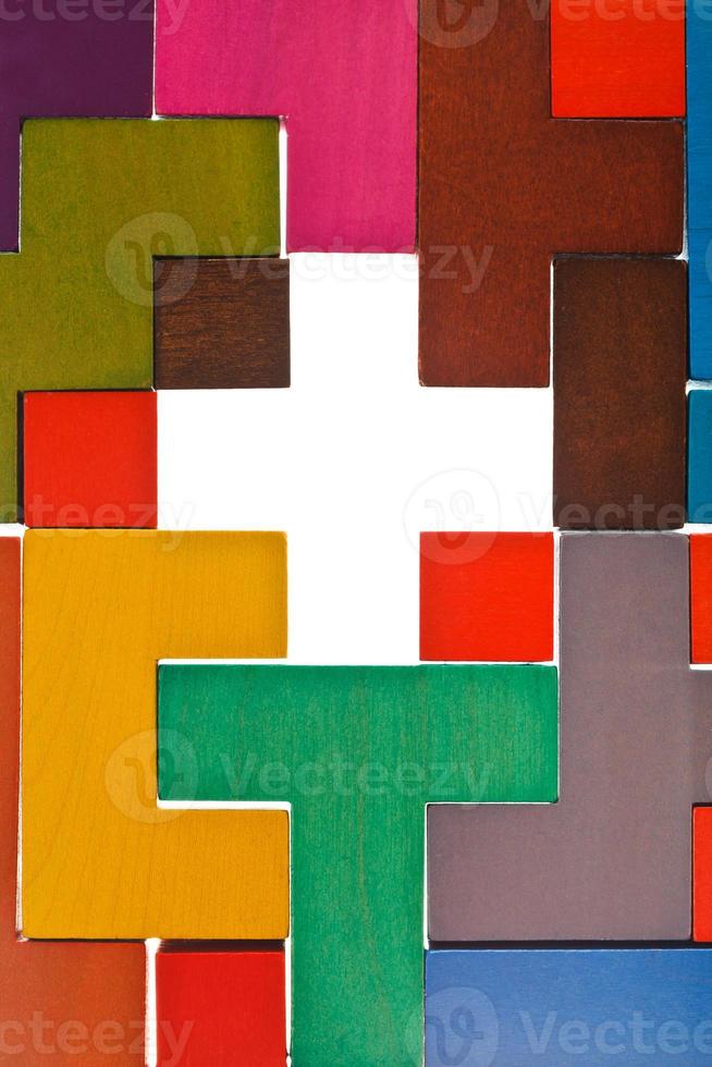 top view of cross shape hole in puzzle photo