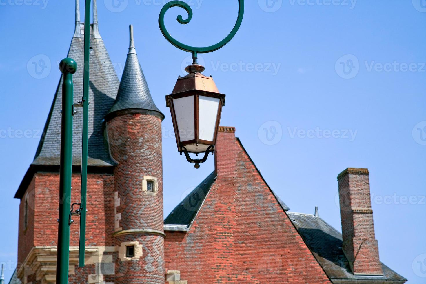 brick roofs of medieval town photo